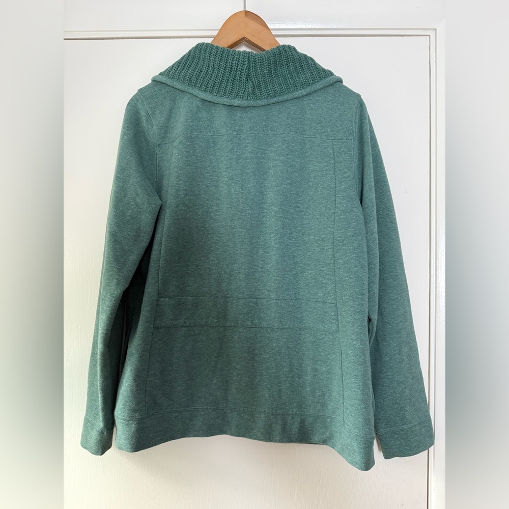LL Bean Knit Shawl Collar Jersey Sweatshirt Cardigan Eclectic Grandpa Cabincore - Picture 7 of 7